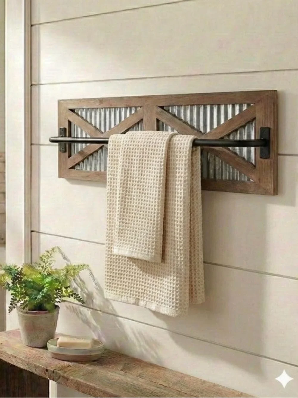 Autumn Alley Farmhouse Rustic Towel Rack Holder - Wood Towel Rack - 24
